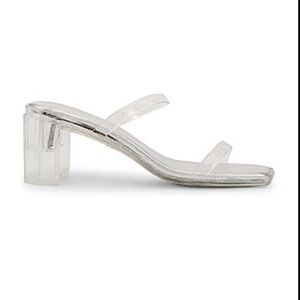 Jeffrey Campbell jamm 3 clear lucite mule slide heel
